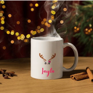 Vintage-Fotocollage Anpassbarer Becher Weihnachten Zweifarbige Tasse