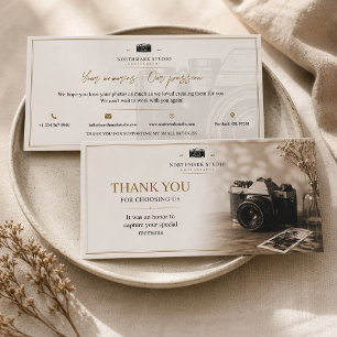 Vintage-Fotografie-Branding Elegantes Studio Dankeskarte