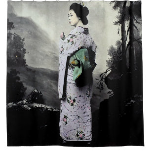 Vintage Fotografie: Geisha-Mädchen Duschvorhang