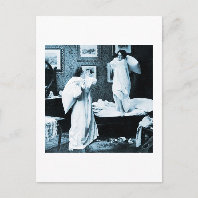 Vintage Fotografie Kissen Kampfflugzeug Postkarte (Vorderseite)