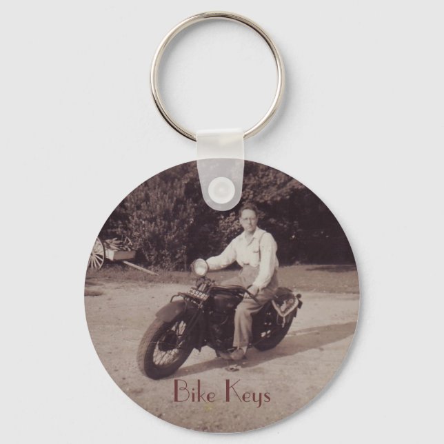 Vintage-Fotografie Motorrad-Novität Schlüsselanhän Schlüsselanhänger (Vorderseite)