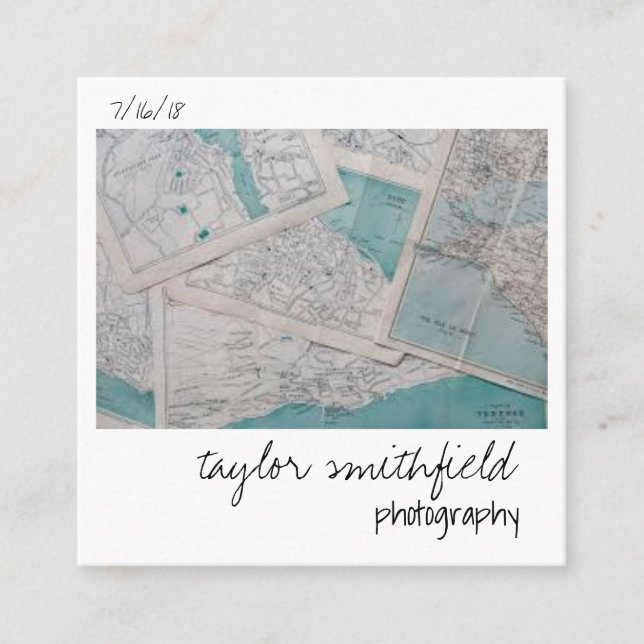 Vintage Fotografie Quadratische Visitenkarte (Vorderseite)