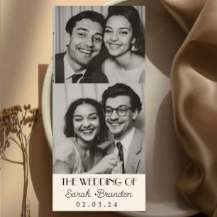 Vintage Fotografie-Typografie Qrcode Hochzeit Einladung