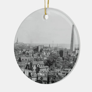 Vintage Fotografie von Charlestown Massachusetts Keramik Ornament