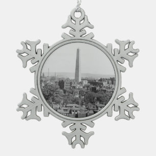 Vintage Fotografie von Charlestown Massachusetts Schneeflocken Zinn-Ornament