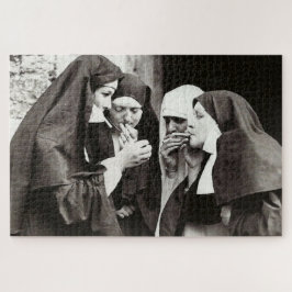 Vintage Fotografie von Rauchnonnen Puzzle