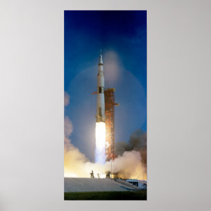 Vintage Fotografie von Saturn V Poster