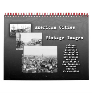 Vintage-Fotokalender amerikanischer Städte Kalender
