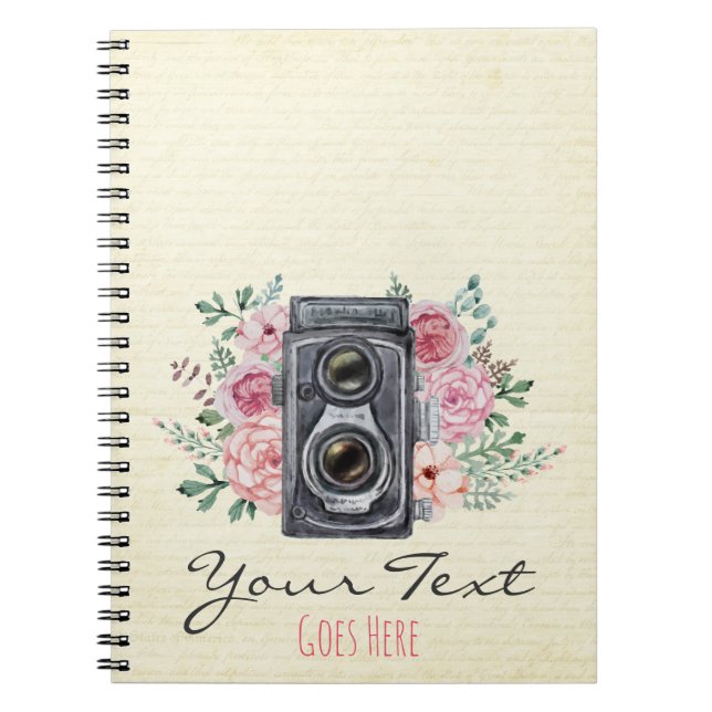 Vintage Fotokamera Rustikaler Fotograf Notizblock (Vorderseite)