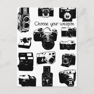 Vintage-Fotokameras Postkarte