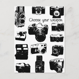 Vintage-Fotokameras Postkarte