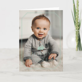 Vintage Fotokarte "Bunny Frame Oaster" - Minze Dankeskarte