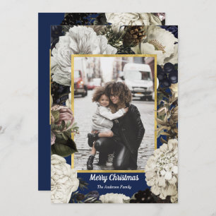 Vintage Fotokarten für botanische Weihnachtsfeiert Feiertagskarte