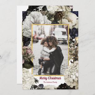 Vintage Fotokarten für botanische Weihnachtsfeiert Feiertagskarte