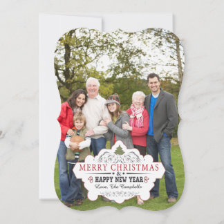 Vintage Fotoparte in Curvform Feiertagskarte