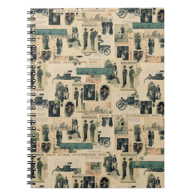 Vintage Fotos Collage aus dem 19. Jahrhundert Notizblock (Vorderseite)