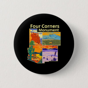 Vintage Four Corners Monument Mit Us National Par Button