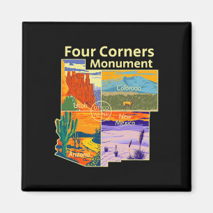 Vintage Four Corners Monument Mit Us National Par Magnet