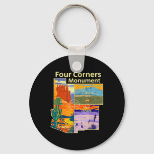 Vintage Four Corners Monument Mit Us Nationalpar Schlüsselanhänger