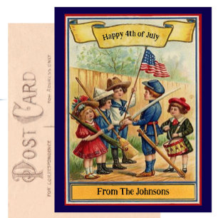 Vintage Fourth of July patriotischer benutzerdefin Postkarte