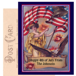 Vintage Fourth of July patriotischer benutzerdefin Postkarte