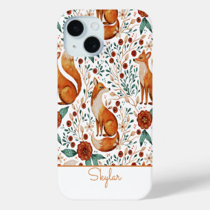 Vintage Fox Blumen Botanik Muster Schriftname Case-Mate iPhone Hülle