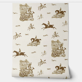 Vintage Fox Chase Horse Riders Hounds Hunting Tapete