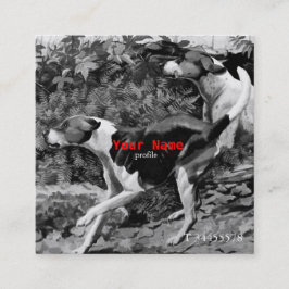 Vintage Foxhounds (English&American) im Herbst Quadratische Visitenkarte