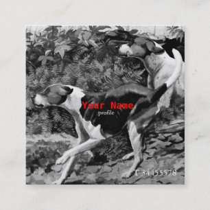 Vintage Foxhounds (English&American) im Herbst Quadratische Visitenkarte