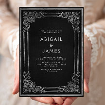 Vintage Frame Black Silver Wedding