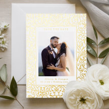 Vintage Frame Classic Script Photo Save The Date