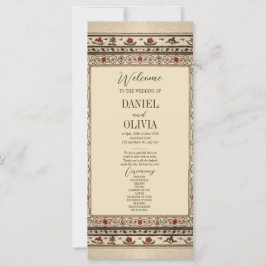 Vintage Frame Ethnic Motif Hochzeitsprogramme