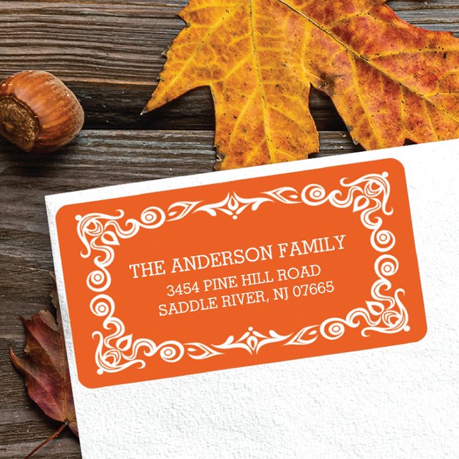 Vintage Frame Halloween-Rücksendeadresse Adressaufkleber (Von Creator hochgeladen)