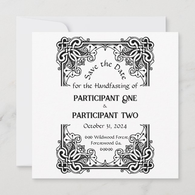 Vintage Frame-Handhabung flache Save the Date-Kart (Vorderseite)