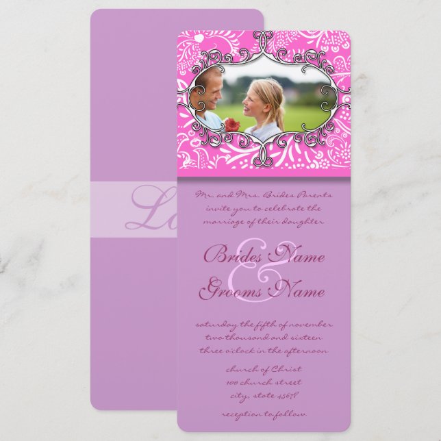 Vintage Frame Love Birds Hochzeitseinladung Einladung (Vorne/Hinten)