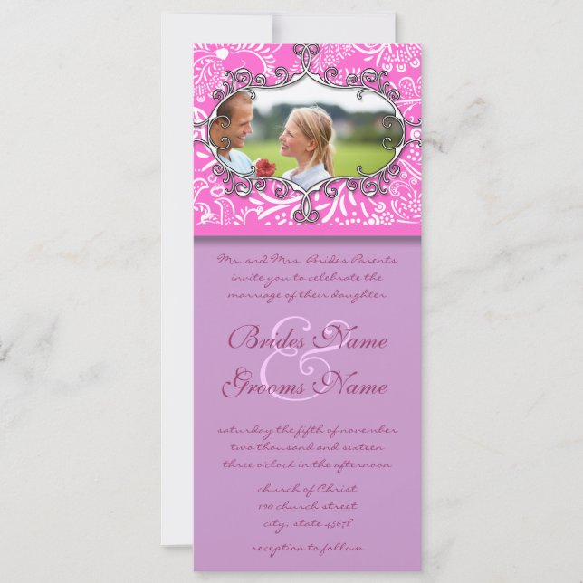 Vintage Frame Love Birds Hochzeitseinladung Einladung (Vorderseite)