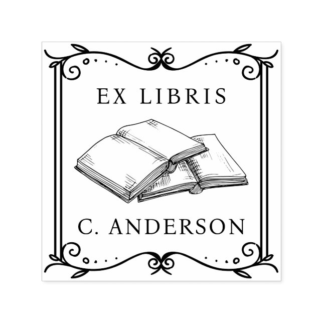 Vintage Frame Personal Library Ex Libris Buchseite Permastempel (Design)