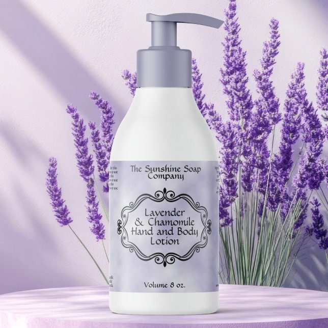 Vintage Frame Purple Parchment Cosmetics Bottle Rechteckiger Aufkleber (Von Creator hochgeladen)