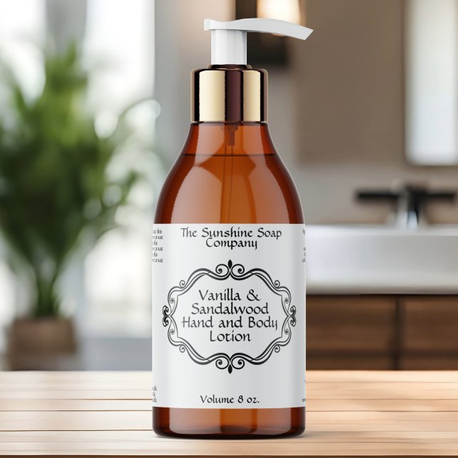 Vintage Frame White Cosmetics Bottle Label Rechteckiger Aufkleber (Von Creator hochgeladen)