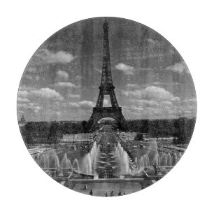 Vintage France Paris Fontains Tower Eiffel Schneidebrett