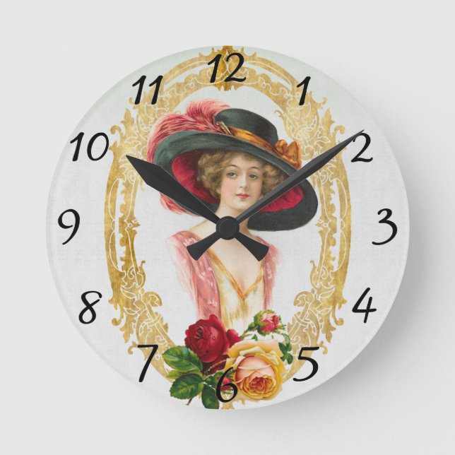Vintage Franch Clock Runde Wanduhr (Vorderseite)