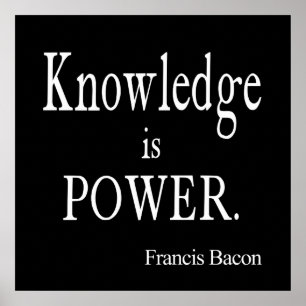 Vintage-Francis-Bacon-Zitat "Wissen ist Macht" Poster