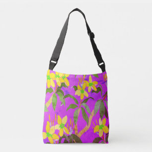 Vintage Frangipani-Crossbody-Tasche Tragetaschen Mit Langen Trägern