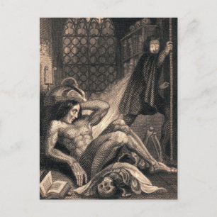 Vintage-Frankenstein-Kunst Postkarte