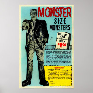Vintage Frankenstein Mail Auftragswerbung Art Poster