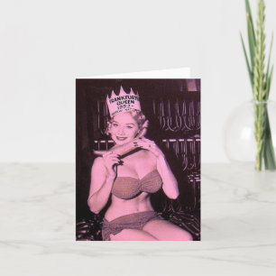 Vintage "Frankfurter Queen 1952" Notizkarte Feiertagskarte