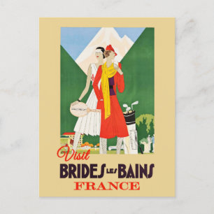 Vintage Frankreich Brides Les Bains Alpen Resort R Postkarte