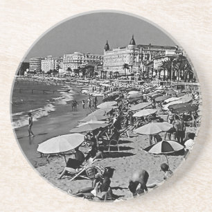 Vintage Frankreich Cannes der Strand Getränkeuntersetzer