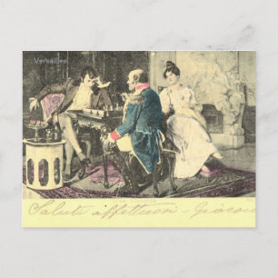 Vintage Frankreich, Ein weiterer Sieg, Schachspiel Postkarte
