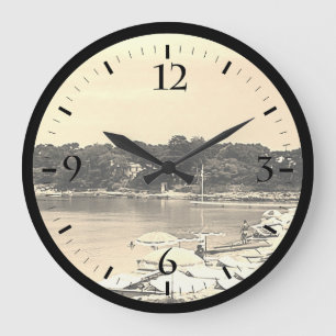 Vintage Frankreich Nizza Antibes Der Strand von Ga Große Wanduhr